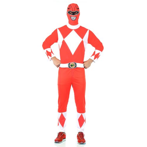 Fantasia Power Rangers Mighty Morphin Vermelho - Adulto e Infantil