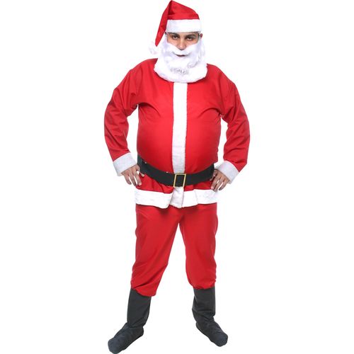 Fantasia Papai Noel Adulto e Infantil com Barba - Natal