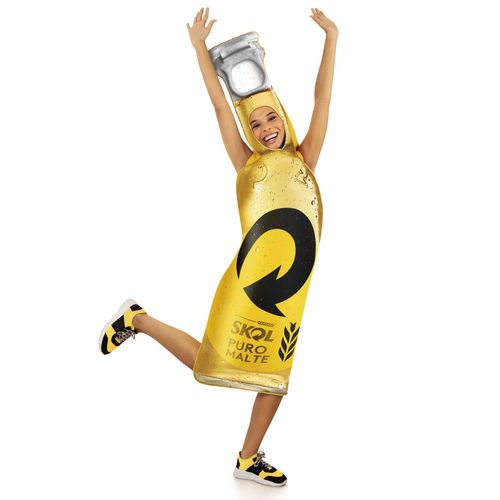 Fantasia Skol Garrafa Unissex Adulto e Infantil - Carnaval