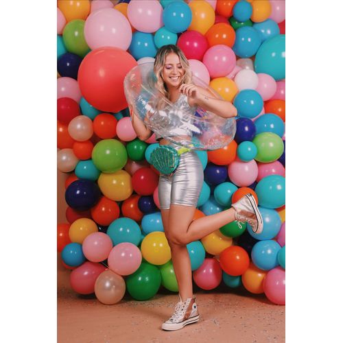 Fantasia Top e Shorts Metalizado Prata Adulto e Infantil - Fantastique