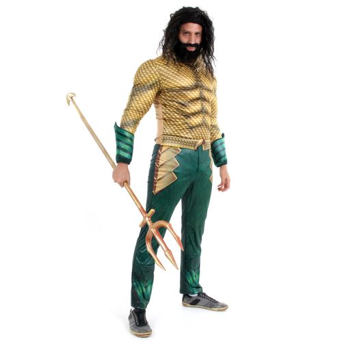 Fantasia Aquaman Clássico Adulto e Infantil - DC Aquaman