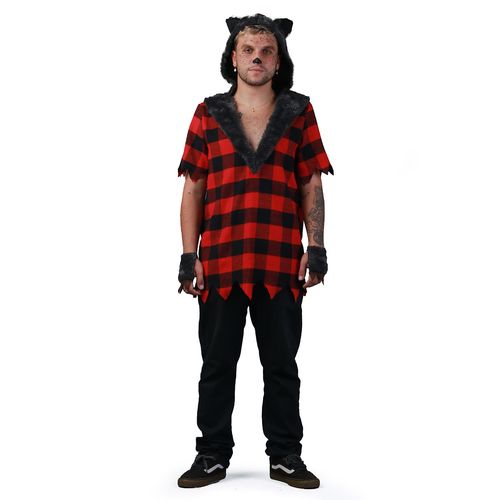 Fantasia Lobisomen Masculino Adulto e Infantil Camisa Com Capuz Halloween