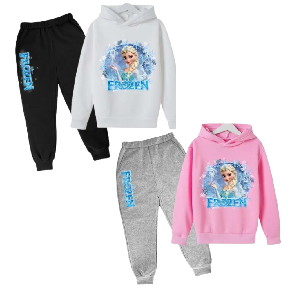 Conjunto Infantil e Adulto de Moletom Frozen - 2 Conjuntos Completos