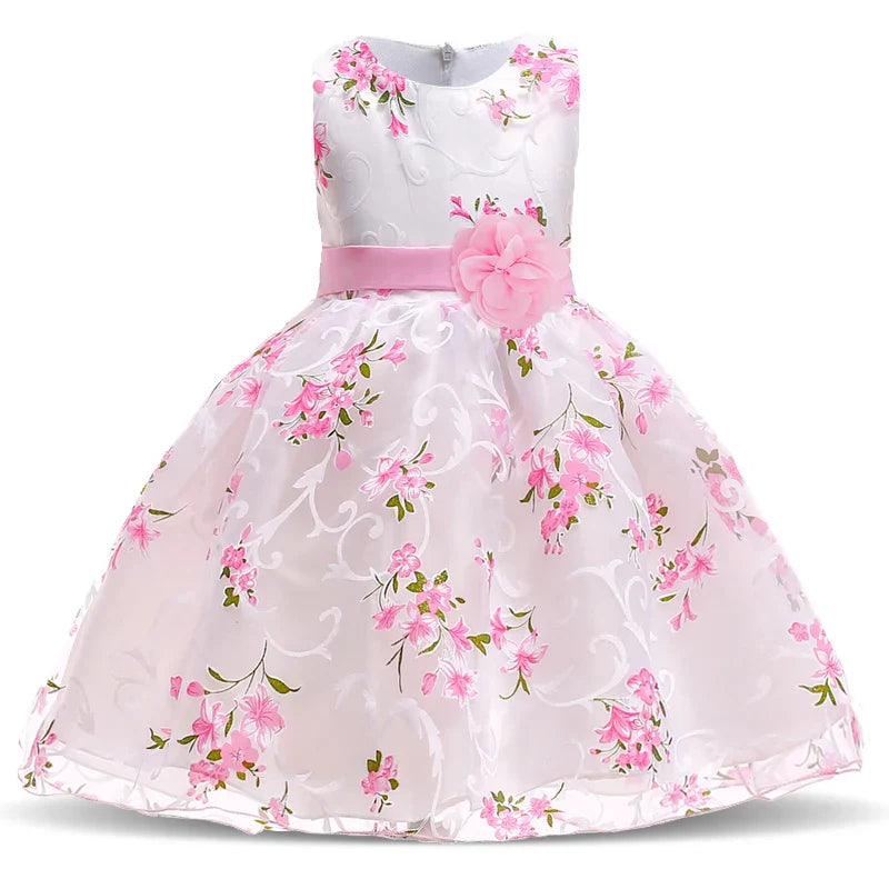 Vestido Infantil e Adulto Rosa Floral