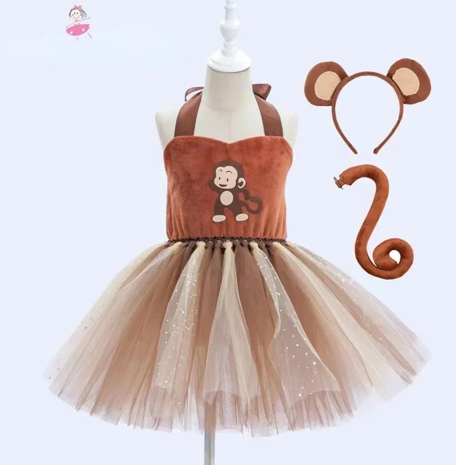 Vestido Macaco Infantil e Adulto
