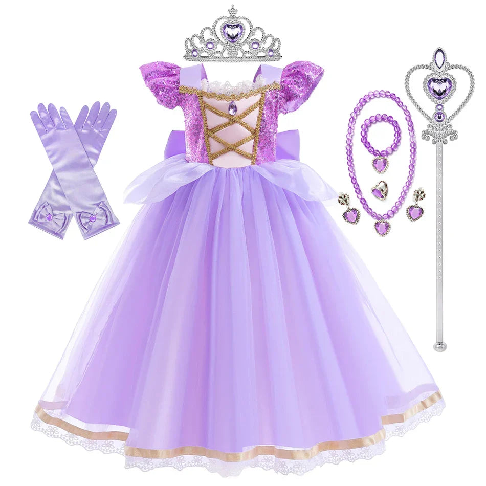 Fantasia Rapunzel Infantil e Adulto Luxo