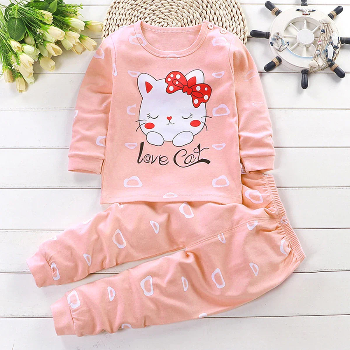 Conjunto Infantil e Adulto Love Cats