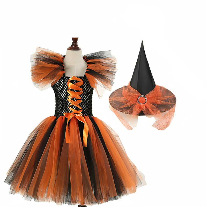 Fantasia Infantil e Adulto Bruxa com Vassoura e Chapéu - Halloween