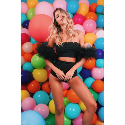 Fantasia Abre Alas Preto Feminino Adulto e Infantil