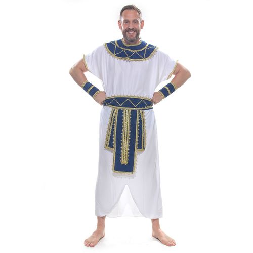Fantasia Príncipe Do Egito Túnica Adulto e Infantil com Braceletes e Cinto