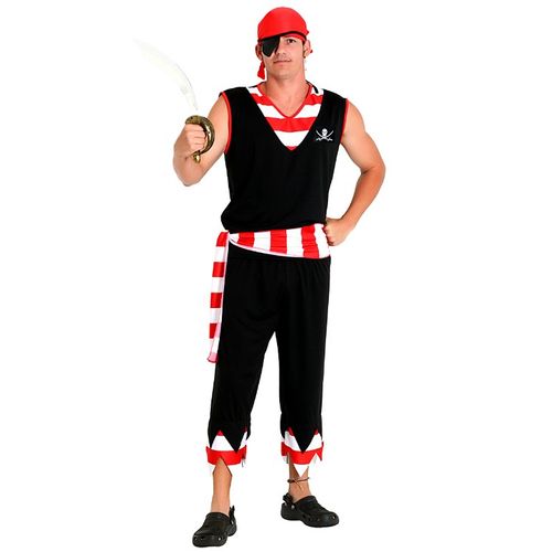 Fantasia Pirata Masculino Adulto e Infantil Verão c/ Bandana e Tapa Olho