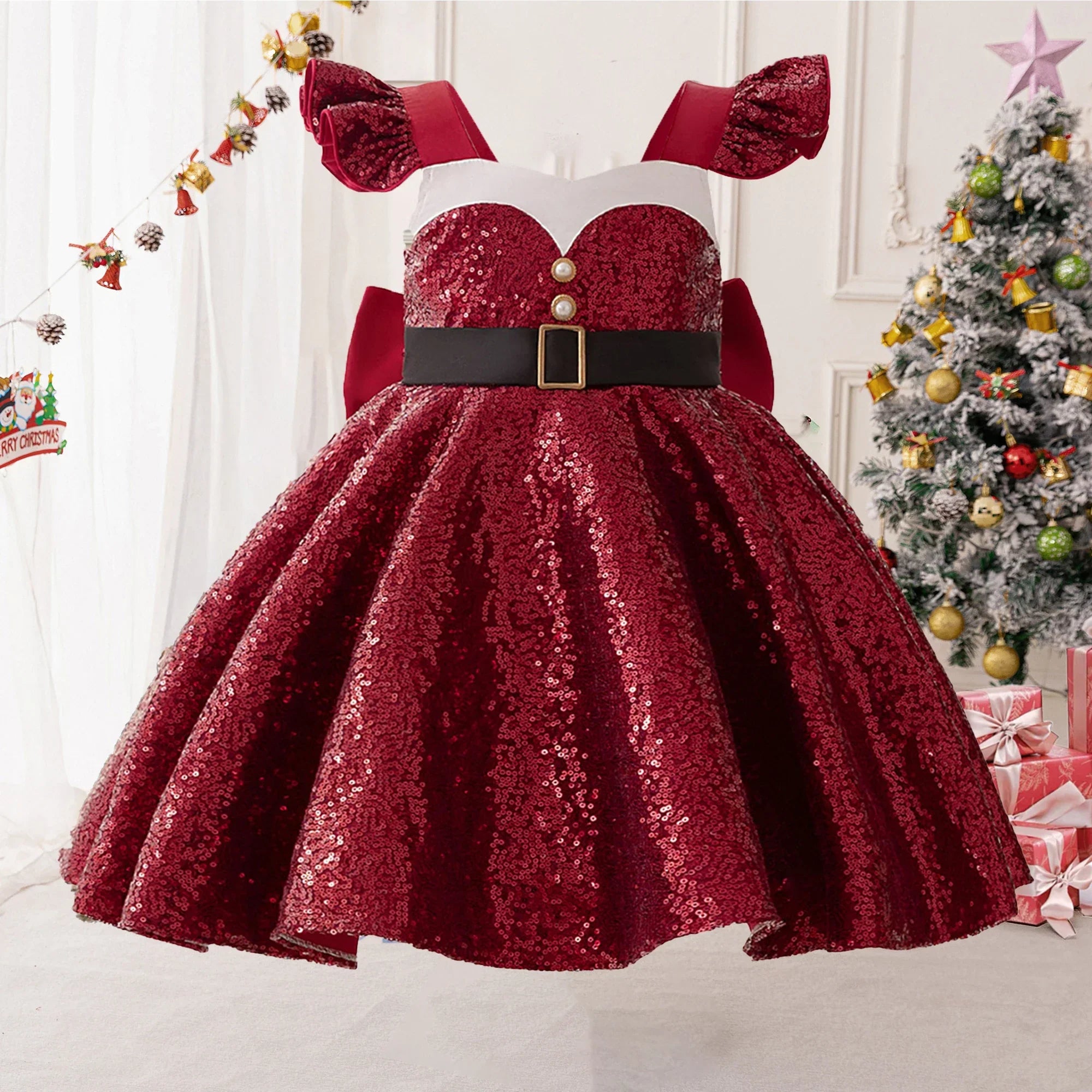 Vestido Mamães Noel Infantil e Adulto